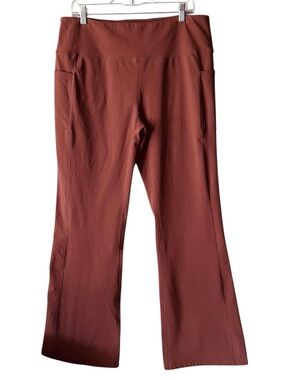 WILLIT High-Waist Rust Brown Flare Leggings Soft Lined Yoga Pants XXL